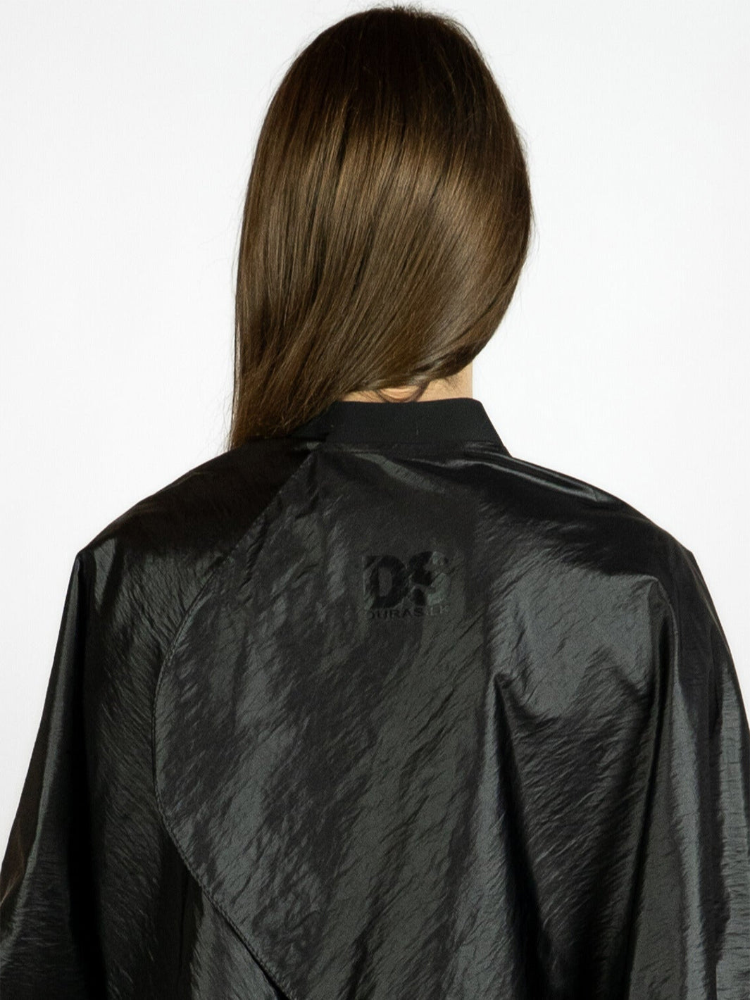 A DURALUXE LIQUID BLACK NOIR SILICONE COLLAR CAPE CUSTOM BRANDING