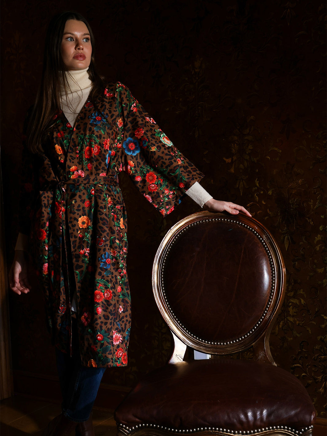 LEOPARD BLOSSOM ROBE