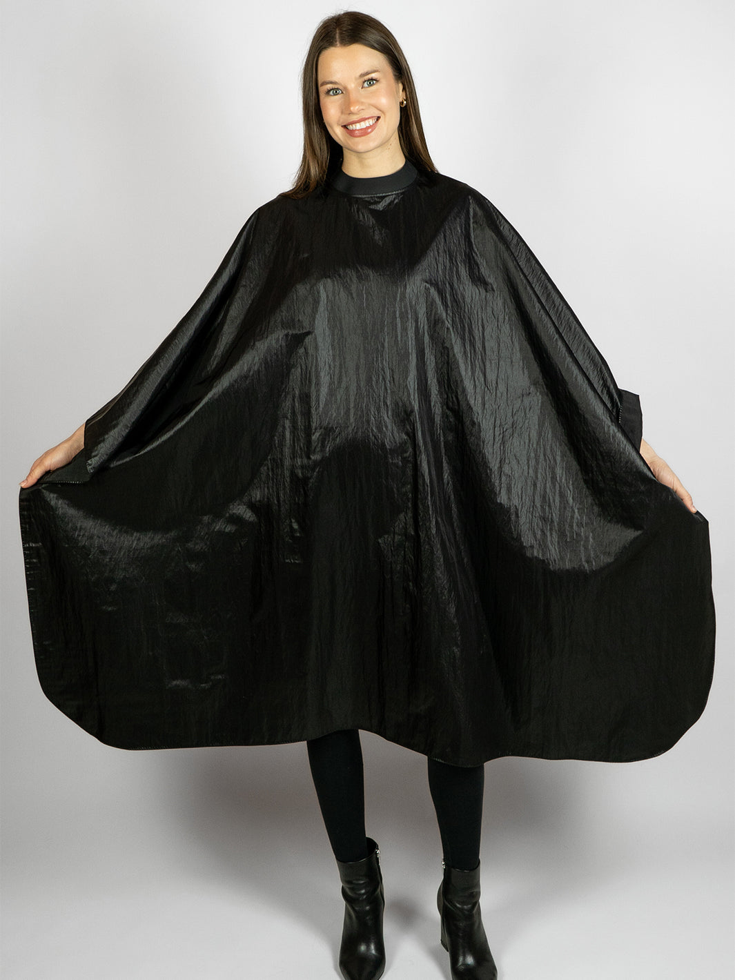 A DURALUXE LIQUID BLACK NOIR SILICONE COLLAR CAPE CUSTOM BRANDING