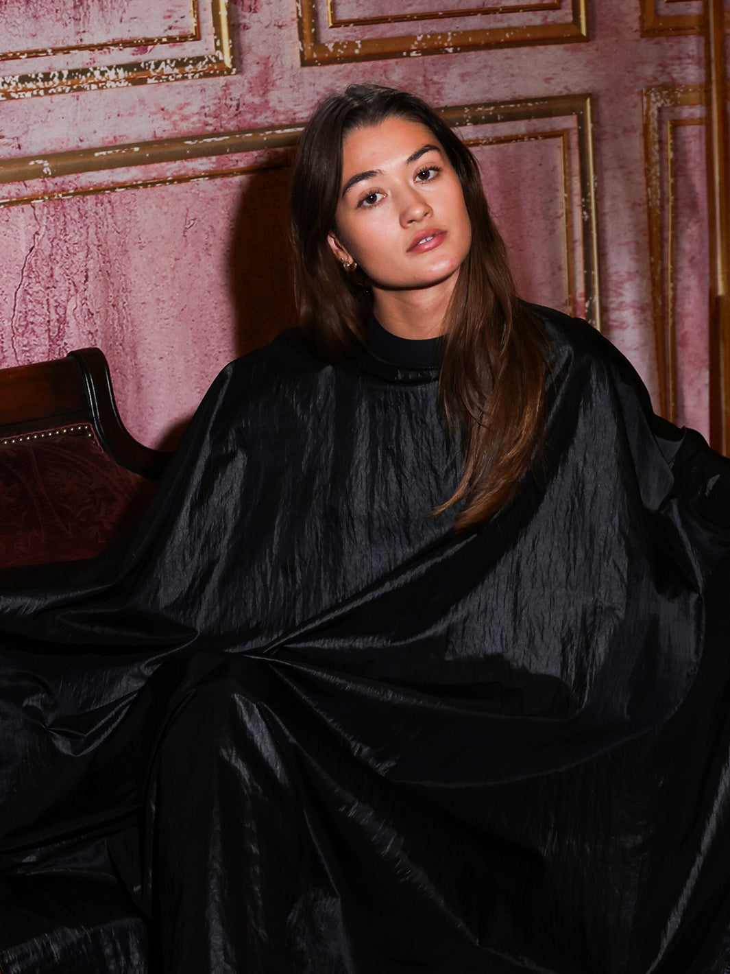 A DURALUXE LIQUID BLACK NOIR SILICONE COLLAR CAPE CUSTOM BRANDING