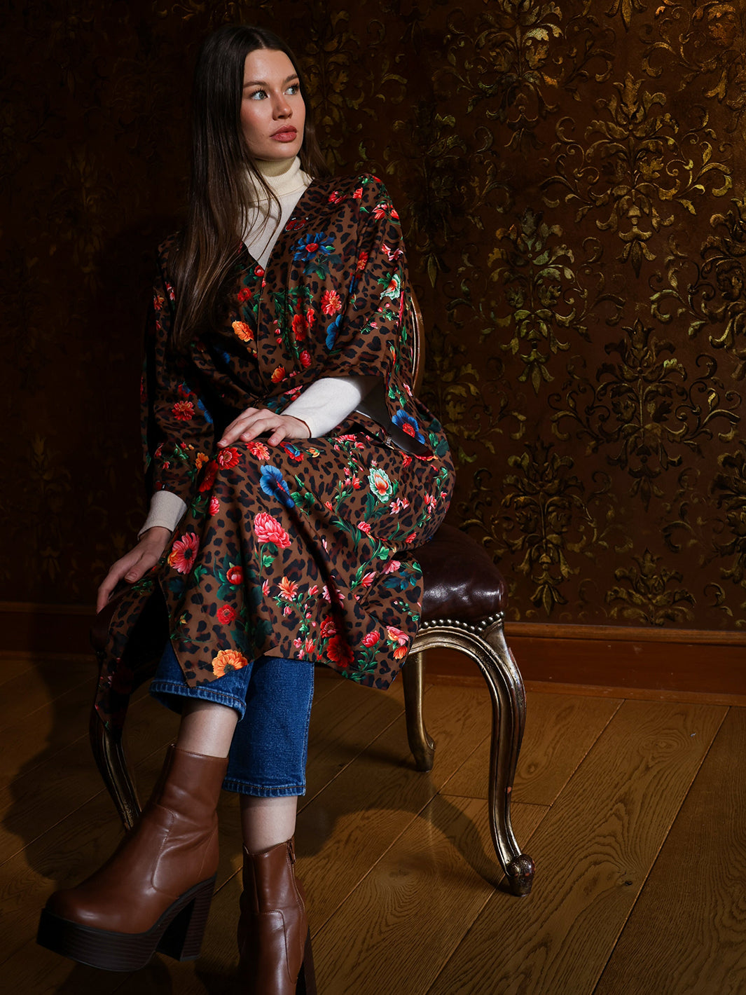 LEOPARD BLOSSOM ROBE