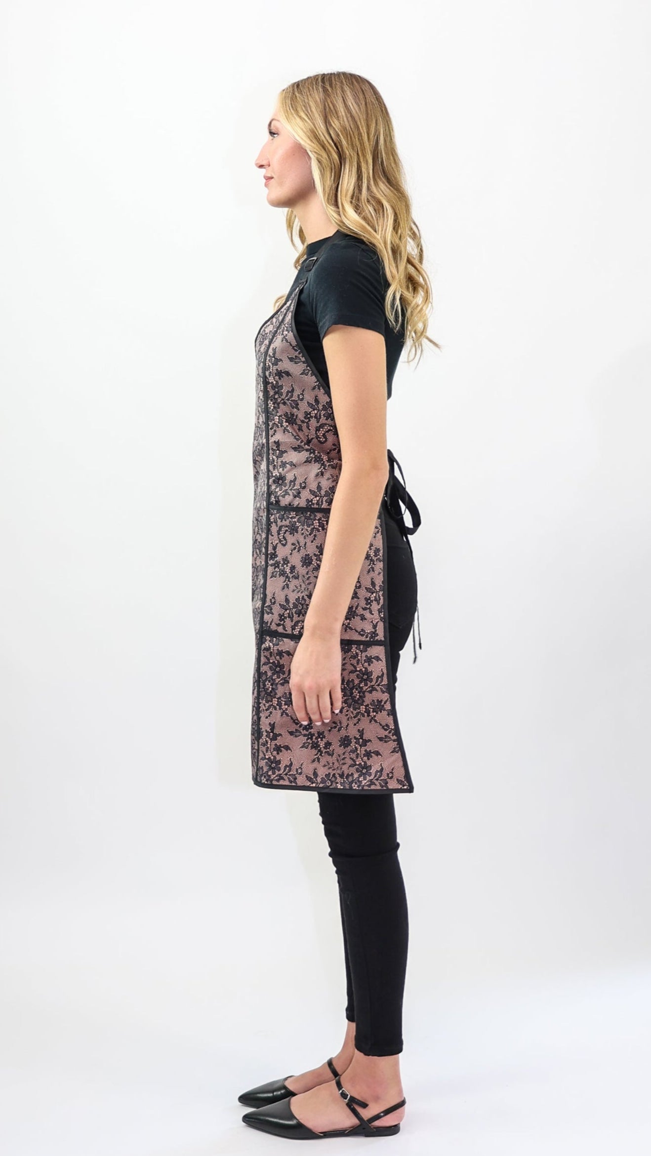B MOULIN ROUGE PLUNGE APRON BLUSH LACE CUSTOM BRANDING