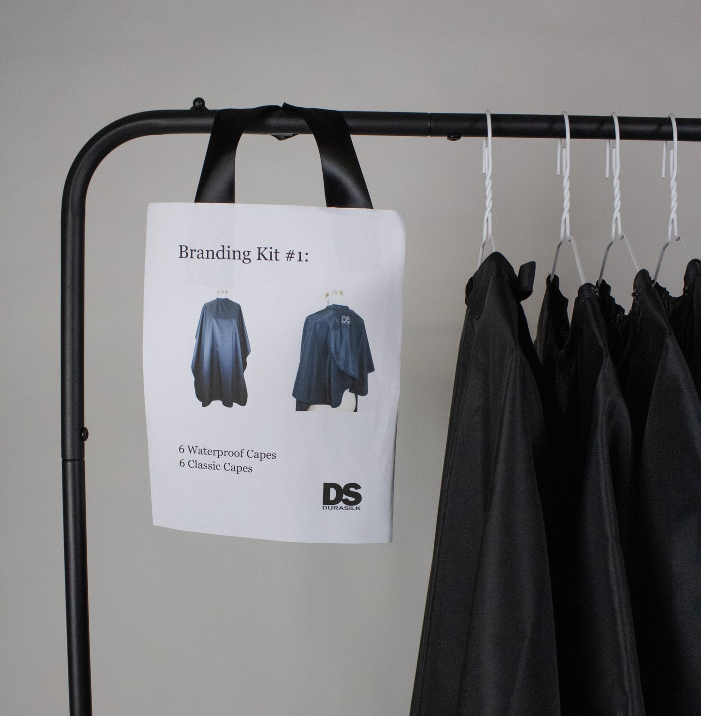 BRANDING STUDIO KIT 1: 6 WATERPROOF CAPES / 6 CLASSIC CAPES WITH LOGO