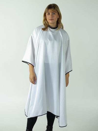 DURASILK™ PINSTRIPE BARBER CAPE