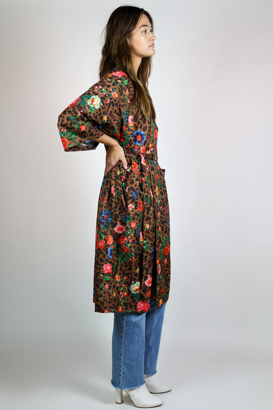 LEOPARD BLOSSM ROBE