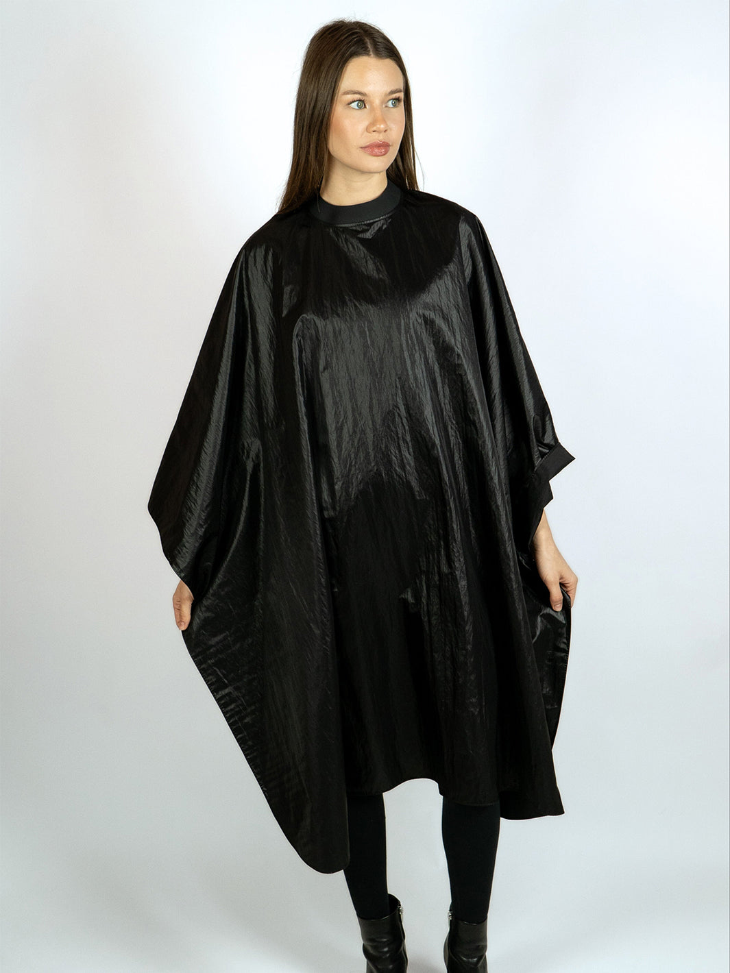 A DURALUXE LIQUID BLACK NOIR SILICONE COLLAR CAPE CUSTOM BRANDING