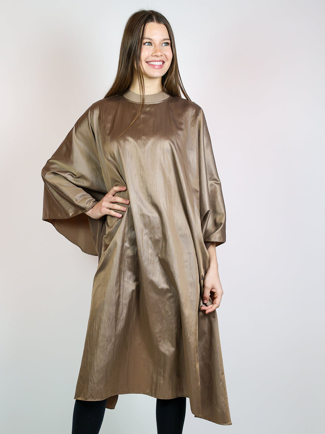 A DURALUXE LIQUID MOCHA SILICONE COLLAR CAPE CUSTOM BRANDING