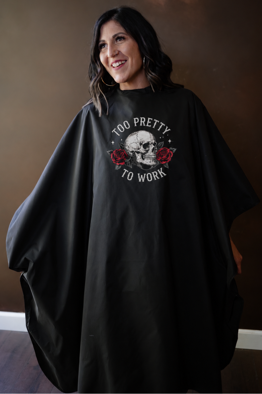 SKULL WITH FLOWERS WATERPROOF CAPE