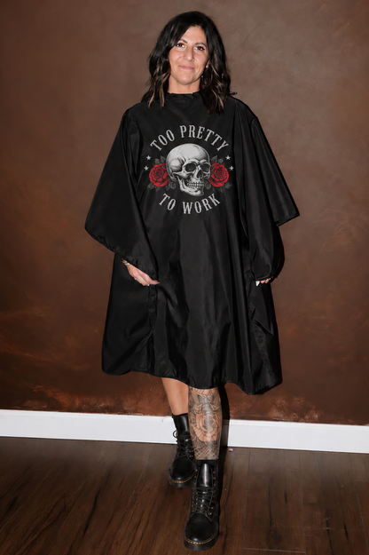 SKULL WITH FLOWERS WATERPROOF CAPE
