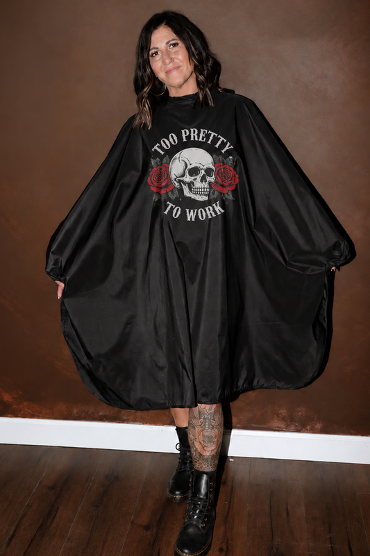 SKULL WITH FLOWERS WATERPROOF CAPE