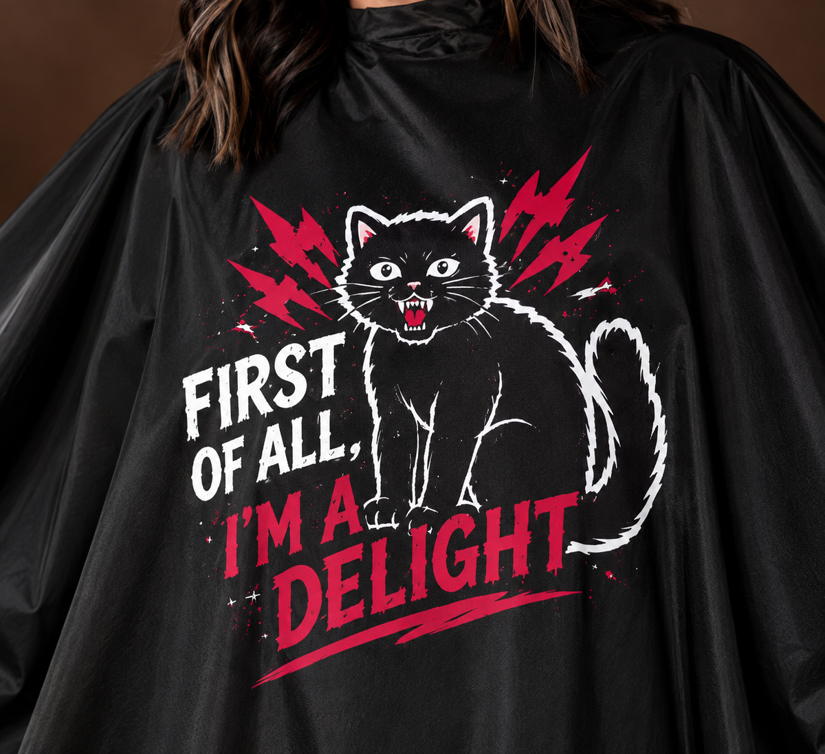FIRST OF ALL I'M A DELIGHT WATERPROOF CAPE