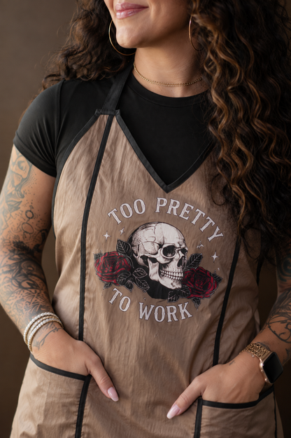 SKULL WITH FLOWERS APRON