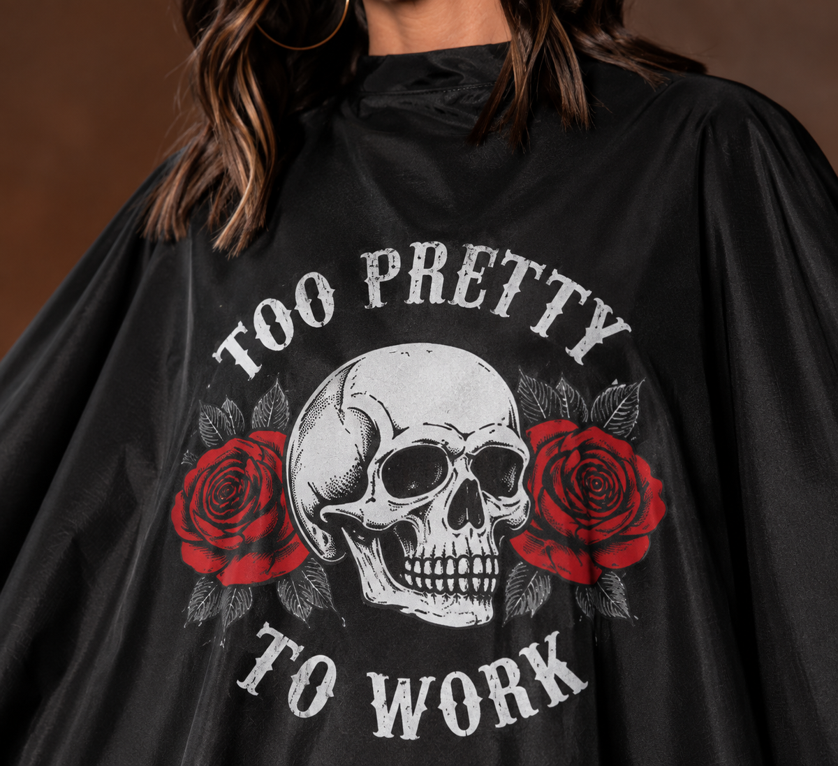 SKULL WITH FLOWERS WATERPROOF CAPE
