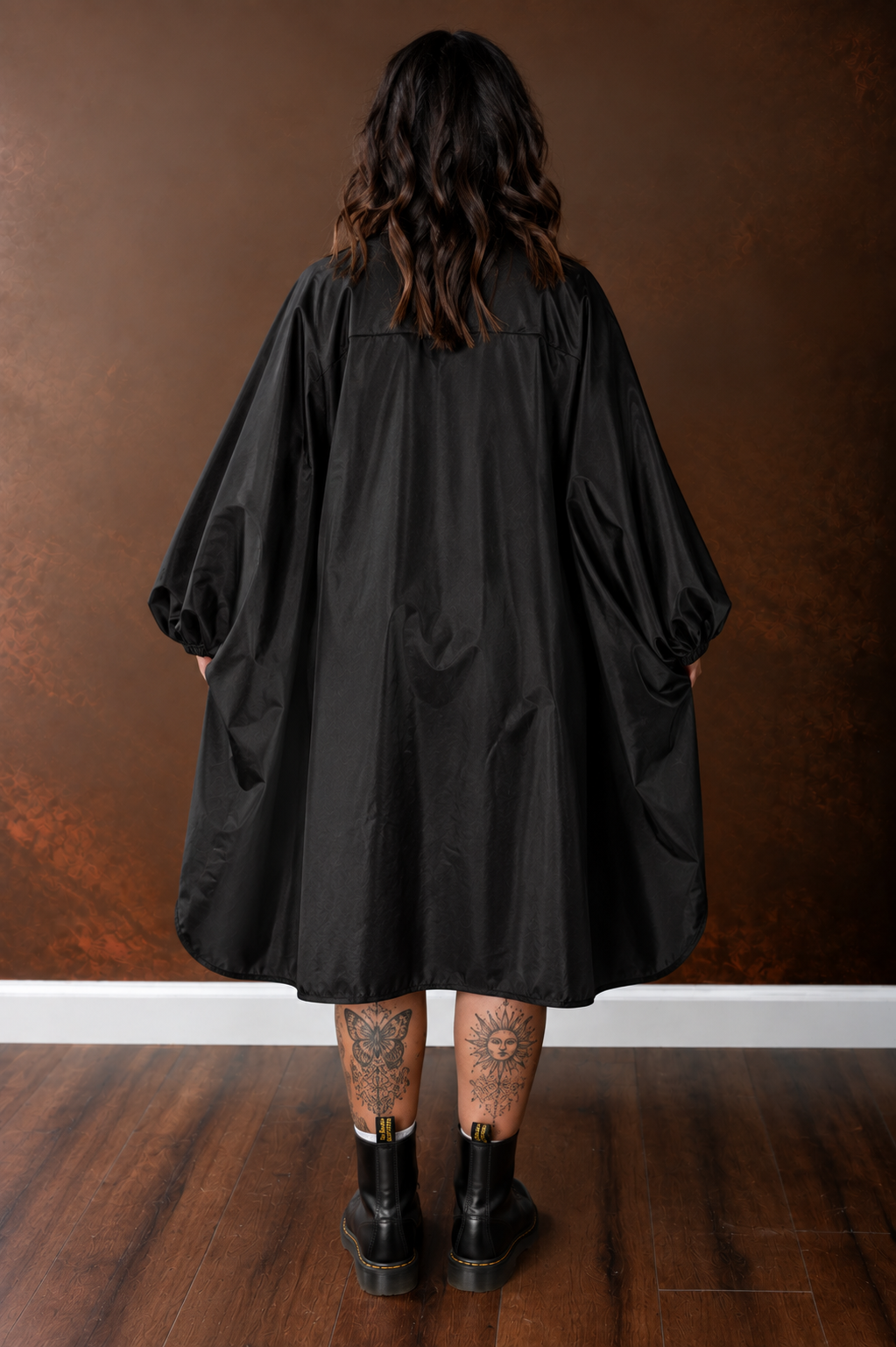 SKULL WITH FLOWERS WATERPROOF CAPE