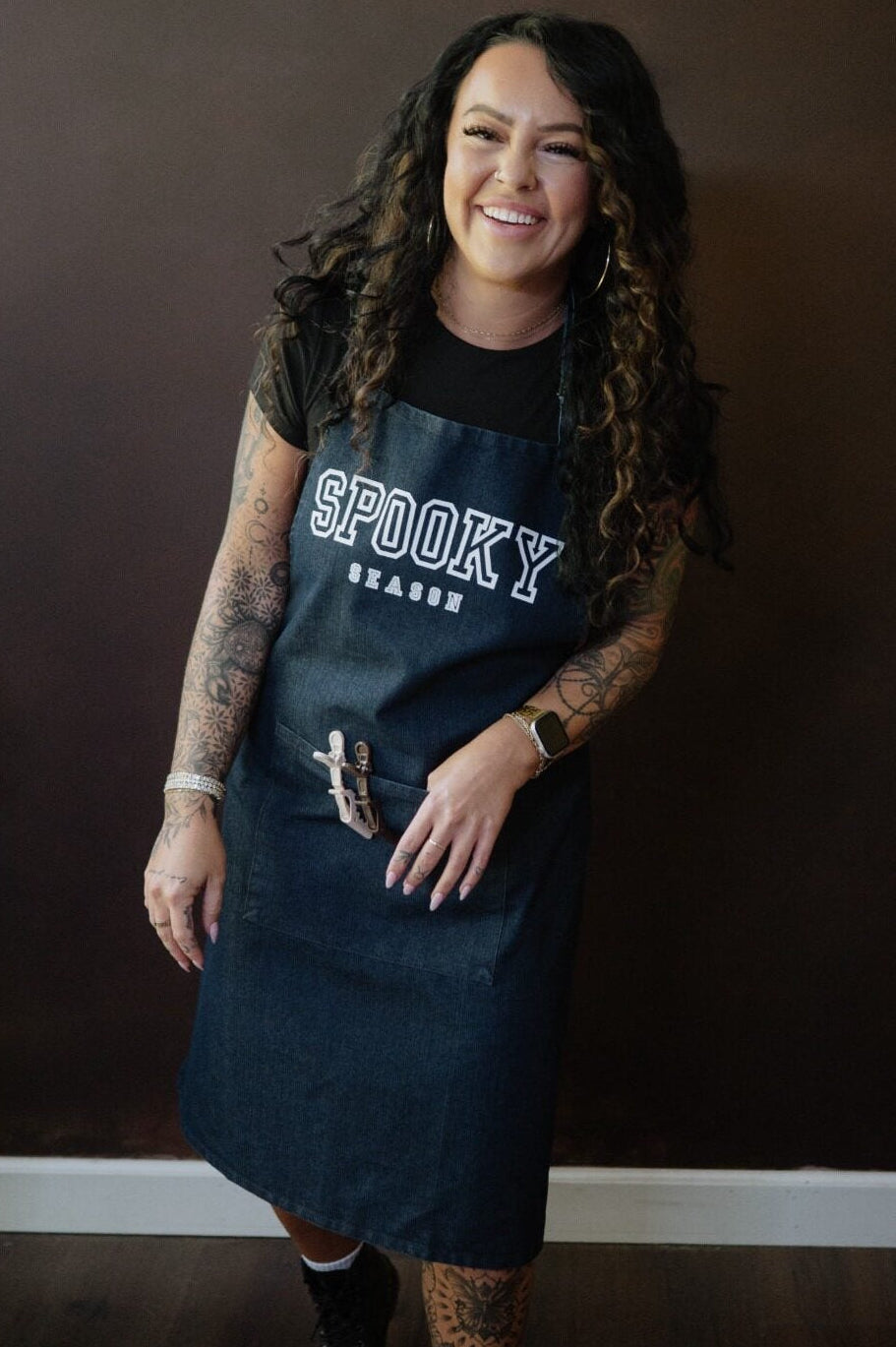 SPOOKY SEASON DENIM APRON