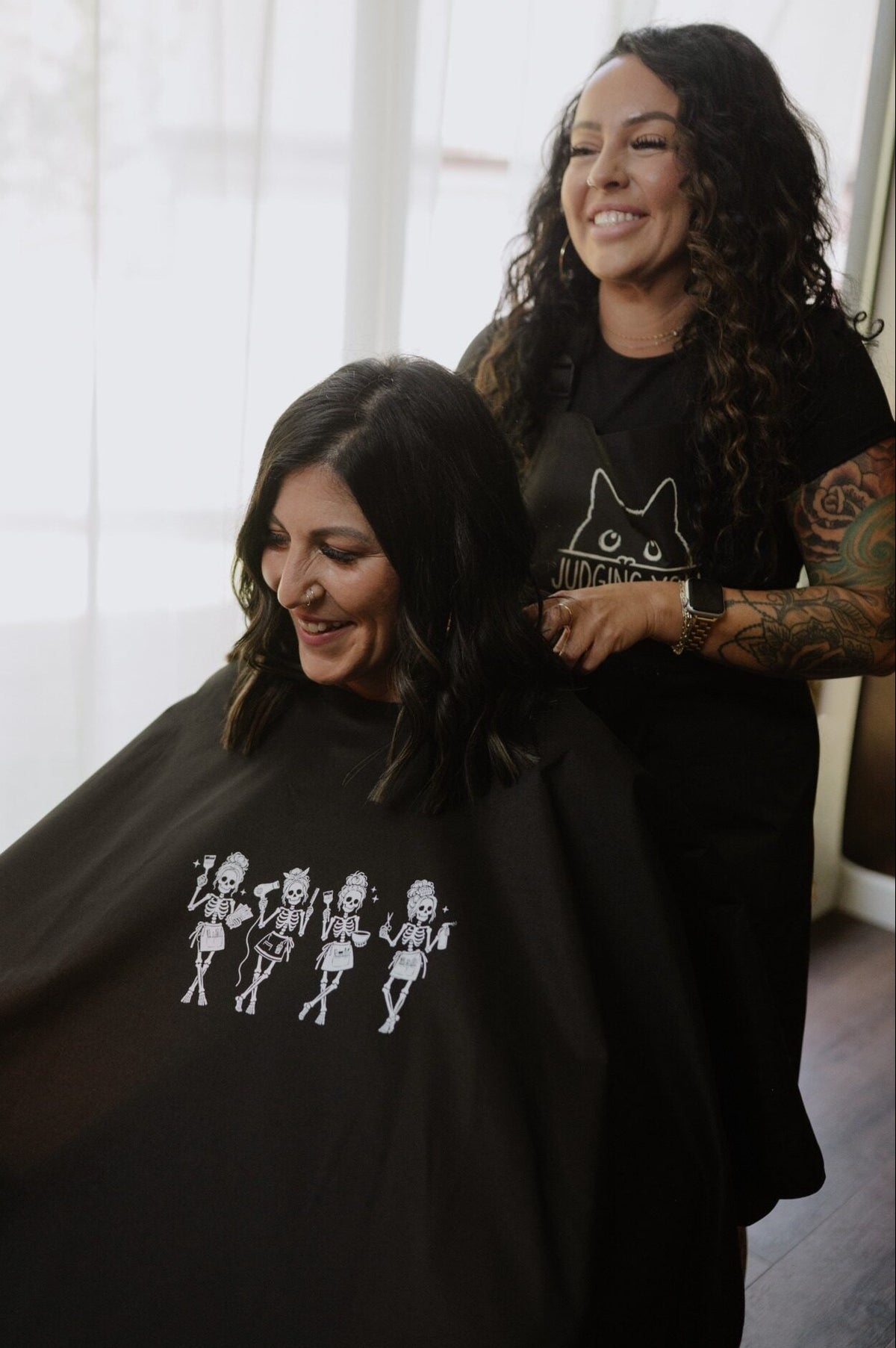 HAIRSTYLIST SKELETONS WATERPROOF CAPE