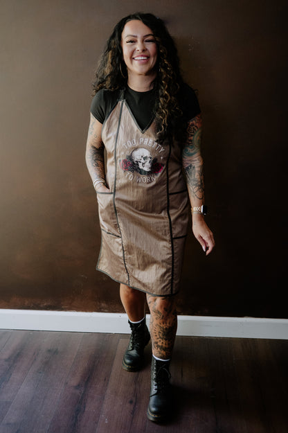 SKULL WITH FLOWERS APRON