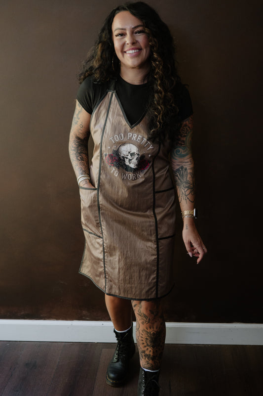 SKULL WITH FLOWERS APRON