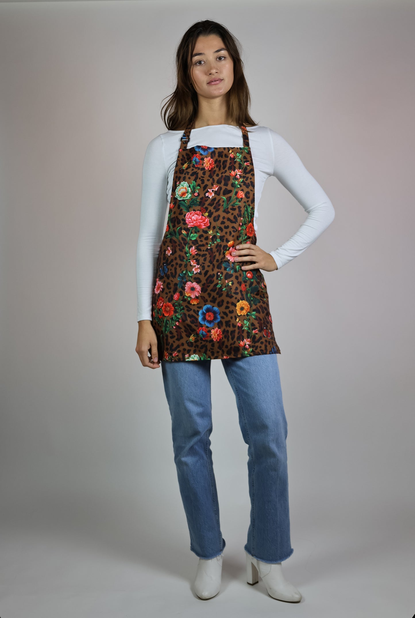 LEOPARD BLOSSM APRON