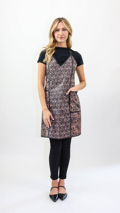 B MOULIN ROUGE PLUNGE APRON BLUSH LACE CUSTOM BRANDING