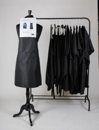 Branding Studio Kit 2: 6 Waterproof Capes / 6 Waterproof Aprons with Logo