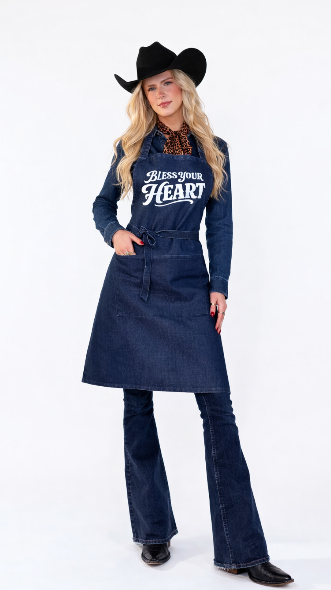 "BLESS YOUR HEART" DENIM APRON
