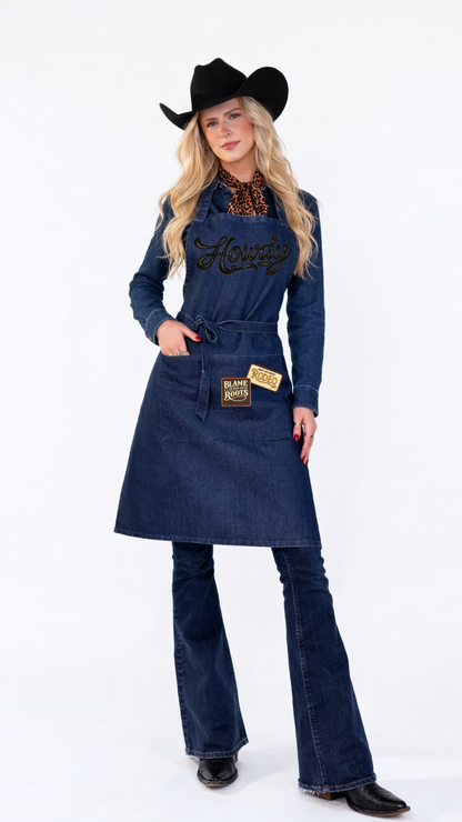 "HOWDY" DENIM APRON
