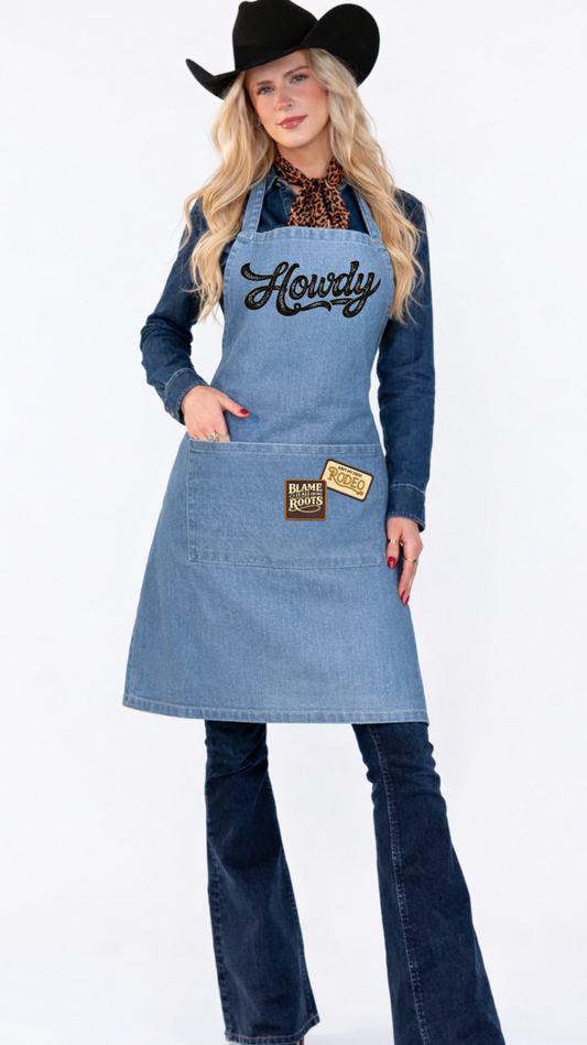"HOWDY" DENIM APRON